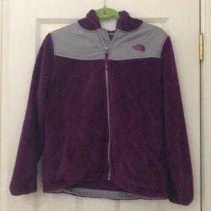 Fuzzy purple north face fleece